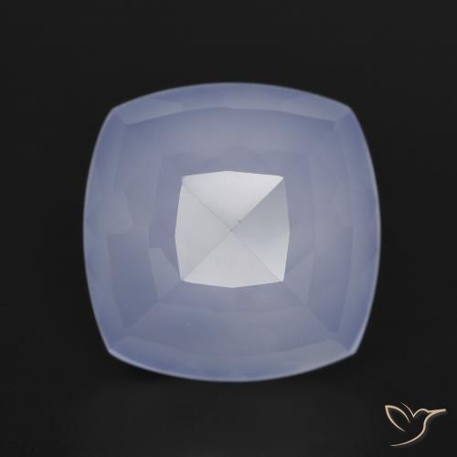 7.04ct Natural Violeta claro Calcedônia, Almofada, Translúcido