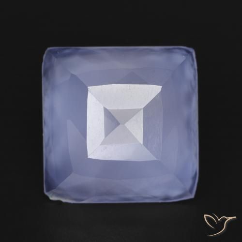 6.74ct Natural violeta real Calcedônia, Quadrado, Translúcido