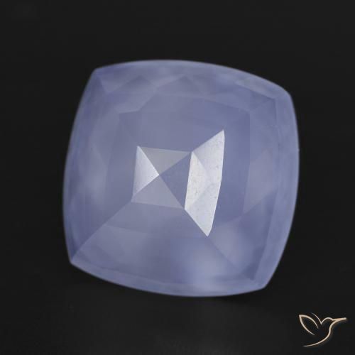 Calcedônia Violeta azulado Natural 6.84ct, Almofada, Translúcido