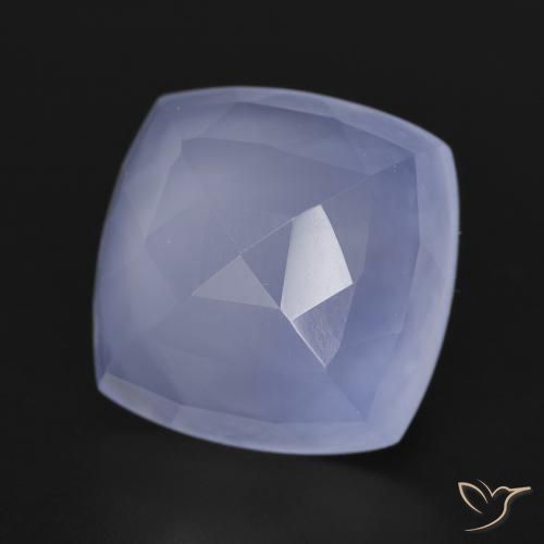 Calcedônia Violeta azulado Natural 6.64ct, Almofada, Translúcido