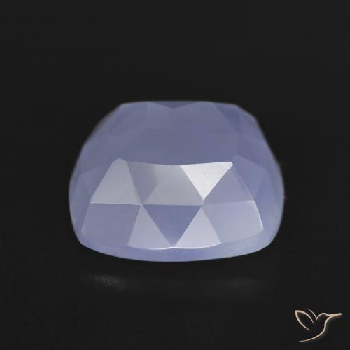 Calcedônia Violeta azulado Natural 6.64ct, Almofada, Translúcido