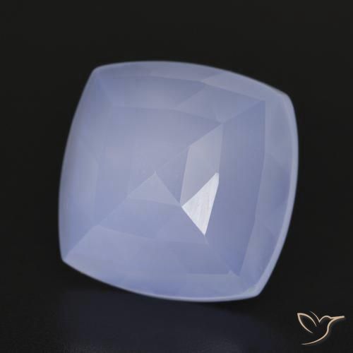 Calcedônia Azul arroxeado Natural 6.76ct, Almofada, Translúcido