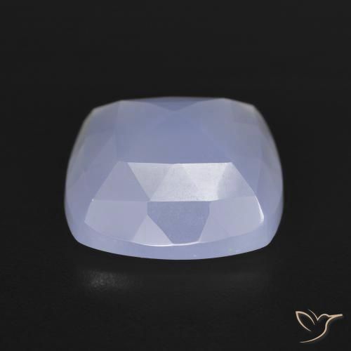 Calcedônia Azul arroxeado Natural 6.76ct, Almofada, Translúcido