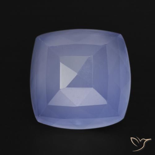 7.05ct Natural Violeta Azul Calcedônia, Almofada, Translúcido