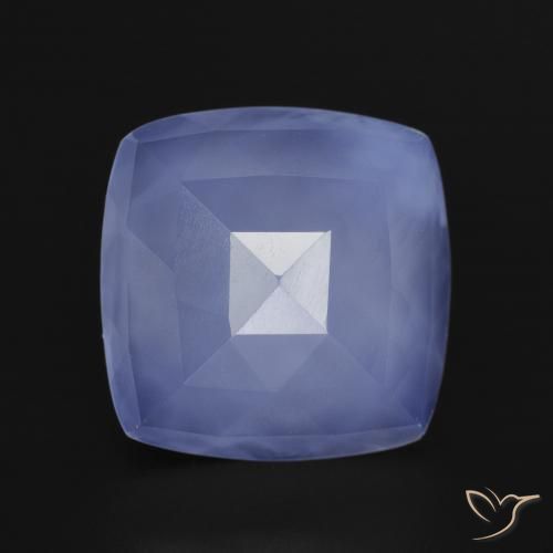 5.59ct Natural Azul arroxeado Calcedônia, Almofada, Translúcido
