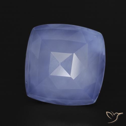 Calcedônia Azul arroxeado Natural 5.59ct, Almofada, Translúcido