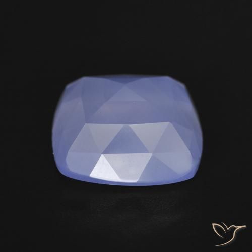 Calcedônia Azul arroxeado Natural 5.59ct, Almofada, Translúcido