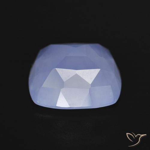 Calcedônia Azul púrpura claro Natural 5.91ct, Almofada, Translúcido