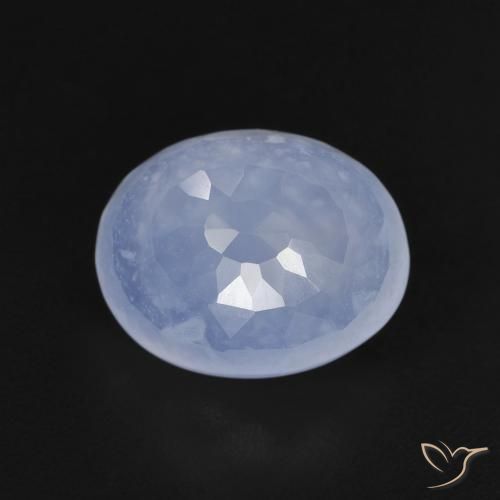 2.88ct Natural Azul púrpura claro Calcedônia, oval, Transparente
