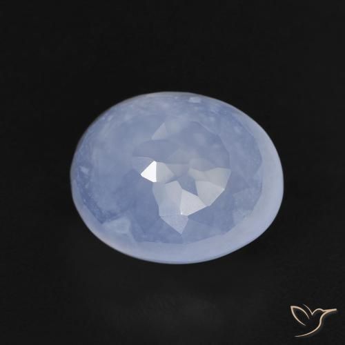 Calcedônia Azul púrpura claro Natural 2.88ct, oval, Transparente