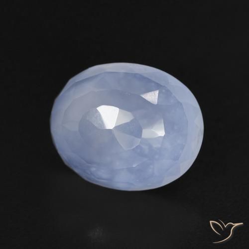 Calcedônia Azul arroxeado Natural 2.65ct, oval, Transparente