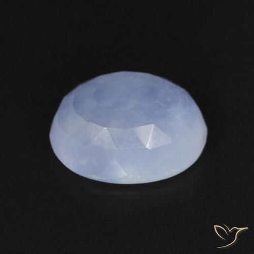 Calcedônia Azul arroxeado Natural 2.65ct, oval, Transparente
