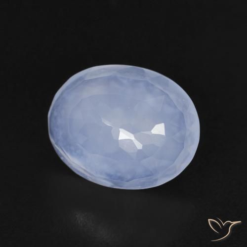 Calcedônia Azul púrpura claro Natural 2.30ct, oval, Transparente