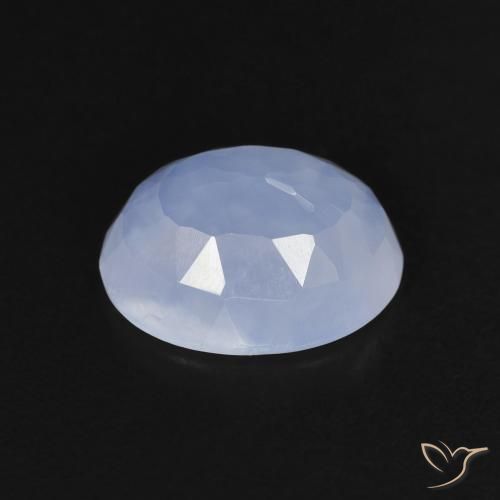 Calcedônia Azul púrpura claro Natural 2.30ct, oval, Transparente