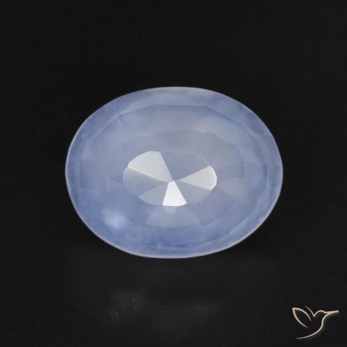 2.33ct Natural Azul arroxeado Calcedônia, oval, Transparente