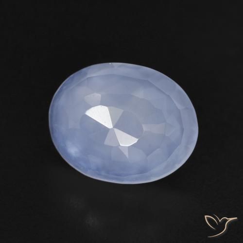Calcedônia Azul arroxeado Natural 2.33ct, oval, Transparente