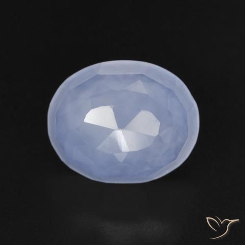 3.82ct Natural Azul arroxeado Calcedônia, oval, Transparente