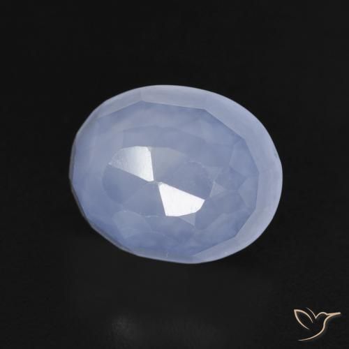 Calcedônia Azul arroxeado Natural 3.82ct, oval, Transparente