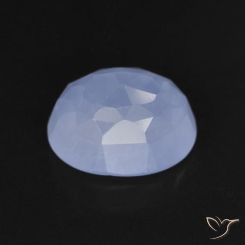 Calcedônia Azul arroxeado Natural 3.82ct, oval, Transparente