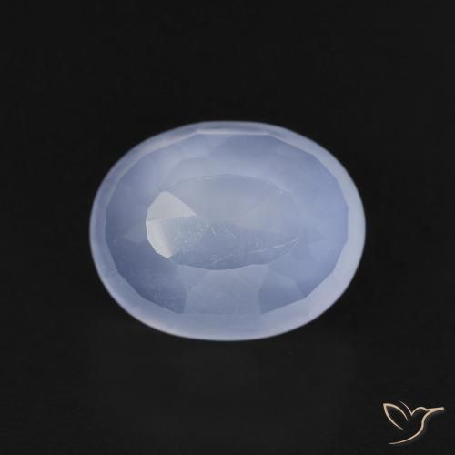 2.74ct Natural Azul arroxeado Calcedônia, oval, Transparente