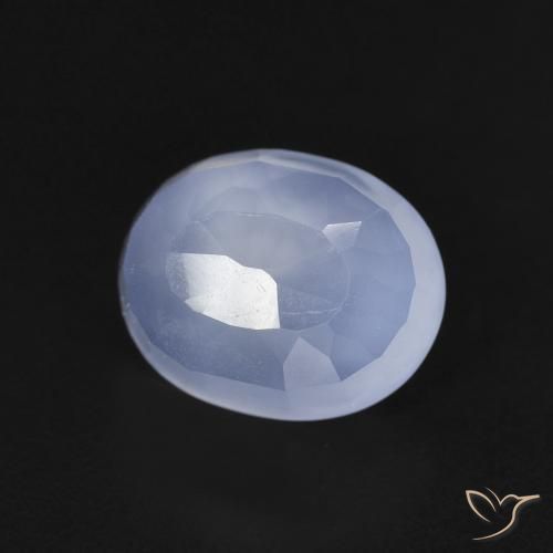 Calcedônia Azul arroxeado Natural 2.74ct, oval, Transparente