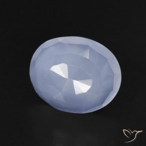 Calcedônia Azul arroxeado Natural 3.62ct, oval, Transparente