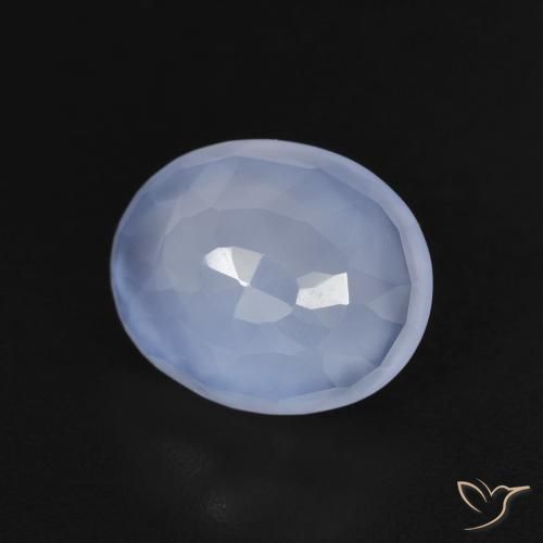 Calcedônia Azul arroxeado Natural 2.99ct, oval, Transparente