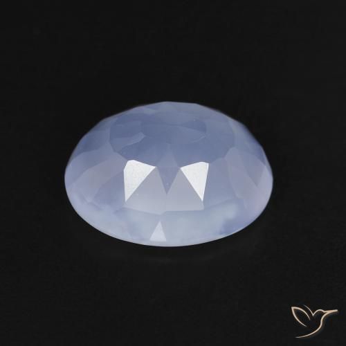 Calcedônia Azul arroxeado Natural 2.99ct, oval, Transparente