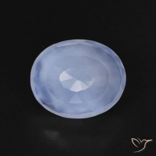 3.18ct Natural Azul arroxeado Calcedônia, oval, Transparente