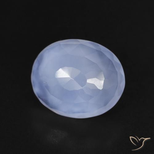 Calcedônia Azul arroxeado Natural 3.18ct, oval, Transparente