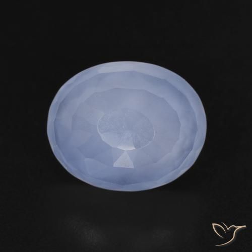 3.65ct Natural Azul arroxeado Calcedônia, oval, Transparente