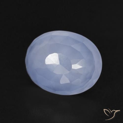 Calcedônia Azul arroxeado Natural 3.65ct, oval, Transparente