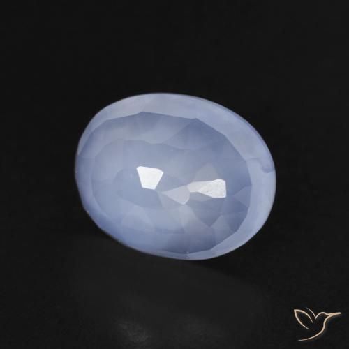 Calcedônia Azul arroxeado Natural 2.51ct, oval, Transparente