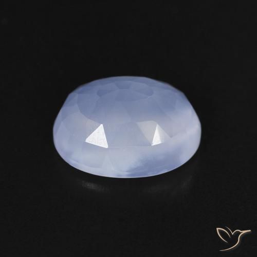 Calcedônia Azul arroxeado Natural 2.51ct, oval, Transparente