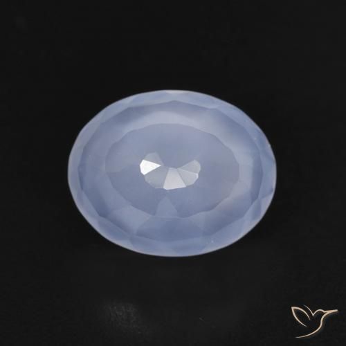 2.50ct Natural Azul arroxeado Calcedônia, oval, Transparente