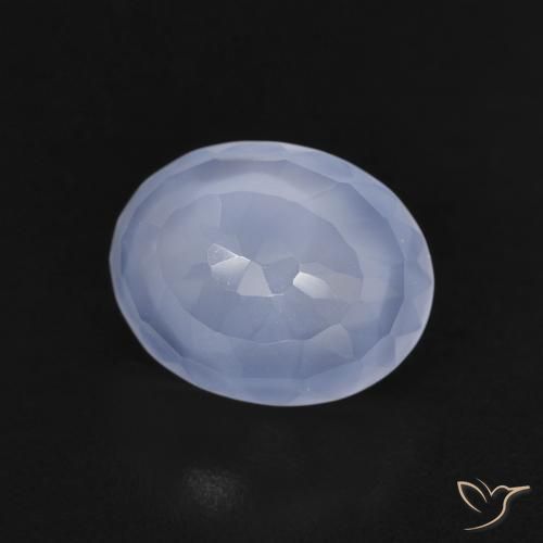 Calcedônia Azul arroxeado Natural 2.50ct, oval, Transparente