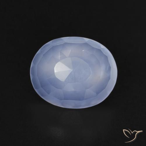 2.28ct Natural Azul arroxeado Calcedônia, oval, Transparente