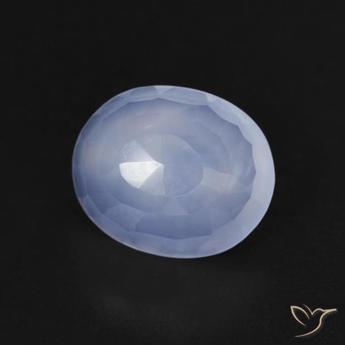 Calcedônia Azul arroxeado Natural 2.28ct, oval, Transparente