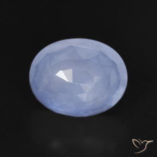 2.67ct Natural Azul arroxeado Calcedônia, oval, Transparente