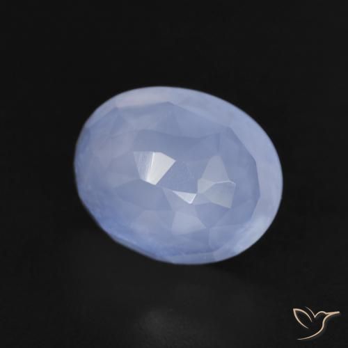 Calcedônia Azul arroxeado Natural 2.67ct, oval, Transparente