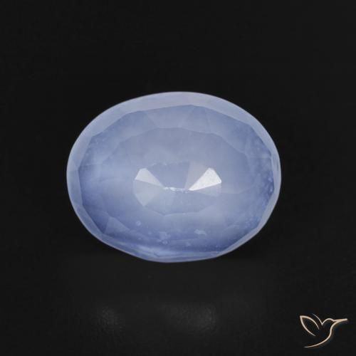 2.34ct Natural Azul arroxeado Calcedônia, oval, Transparente