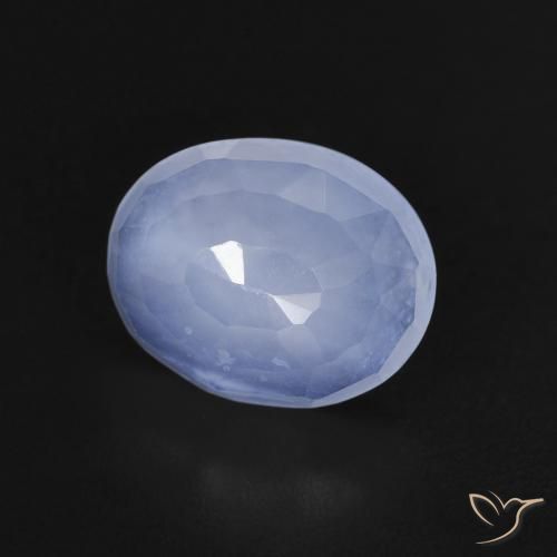 Calcedônia Azul arroxeado Natural 2.34ct, oval, Transparente