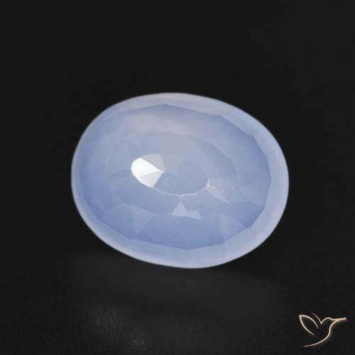 2.58ct Natural Azul arroxeado Calcedônia, oval, Transparente