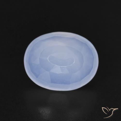 Calcedônia Azul arroxeado Natural 2.58ct, oval, Transparente
