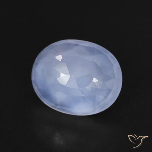 2.26ct Natural Azul arroxeado Calcedônia, oval, Transparente