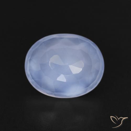 Calcedônia Azul arroxeado Natural 2.26ct, oval, Transparente