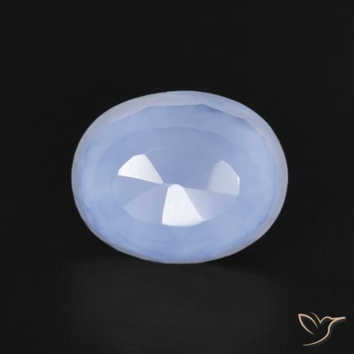 2.60ct Natural Violeta Azul Calcedônia, oval, Transparente