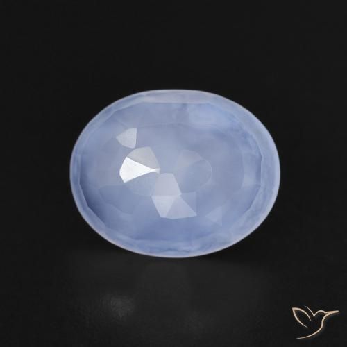 2.35ct Natural Azul púrpura claro Calcedônia, oval, Transparente