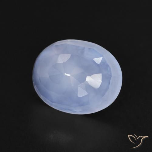 Calcedônia Azul púrpura claro Natural 2.35ct, oval, Transparente