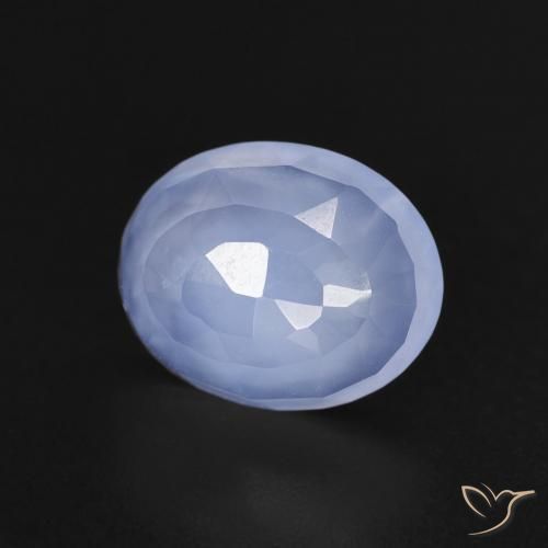 2.48ct Natural Azul arroxeado Calcedônia, oval, Transparente